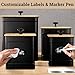 Kitchen Canisters for Countertop Set of 4 with Customizable Chalkboard Labels & Marker Pen - Big Iron Kitchen Canisters with Airtight Lids - Black Canister Set - Flour and Sugar Containers Farmhouse