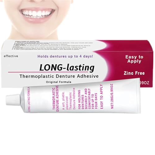 Jeremytis Adesivo termoplastico per protesi dentarie, Adesivo termoplastico per protesi dentarie, non collante, agisce come un morbido rivestire (1pcs)