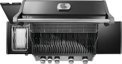 Image of Napoleon Rogue PRO 525 Propane Gas Grill with Infrared Side Burner, Black, Durable 5-Burner BBQ