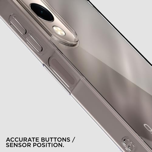 Image of Outlouders Back Cover for Vivo T4 Lite 5G / Vivo Y19 5G Clear Transparent PC + TPU Bumper Case with Raised Edges for Shockproof Protection (Transparent)