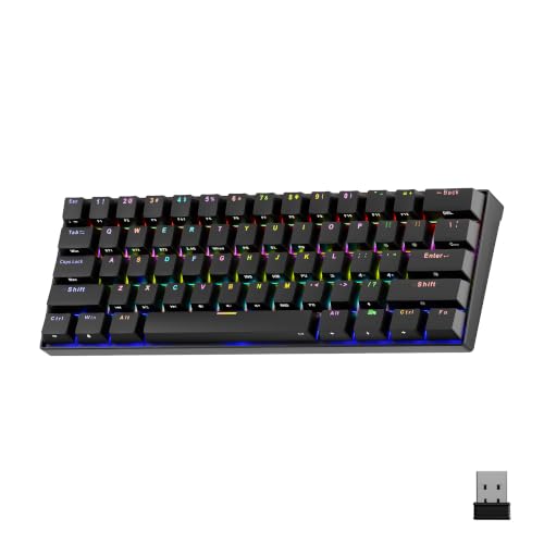 Image of Zebronics Max Ninja 61W Mechanical Keyboard, 60% Compact Layout, Tri-Mode Rechargeable, N-Key Rollover, Linear Red Switches, 1000Hz Polling Rate, 61 Keys, Software Support, Win & Mac Support