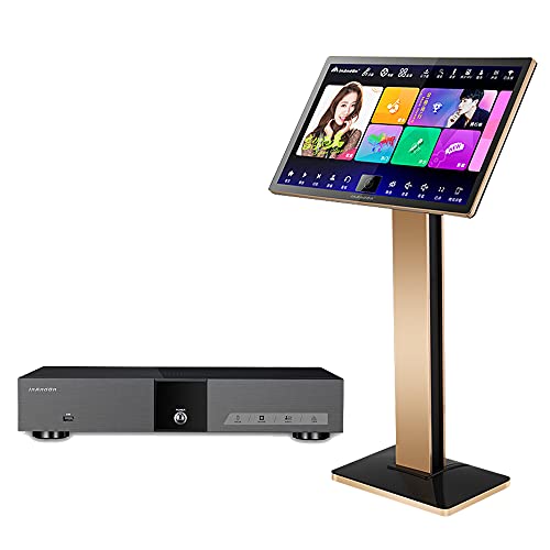 2022 New Type 音王 Kv-V5 Max Karaoke Player,With Wireless Mic,22'' Capacitive Touch Screen Free Cloud Download Function,Professional Karaoke System Fit For Home Party,Karaoke Player（6T Black Huasen #TOP2