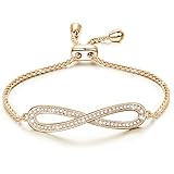 Infinity Armband mit sicherem Material: Das Armband für Damen besteht aus hochwertigen österreichischen Kristallen, Susan UND Infinity Armband enthalten keine Schadstoffe. Unser verstellbares Silberarmband ist angenehm zu tragen, perfekt für jeden. Unendlichkeitssymbolgröße: 4,2 cm x 1 cm