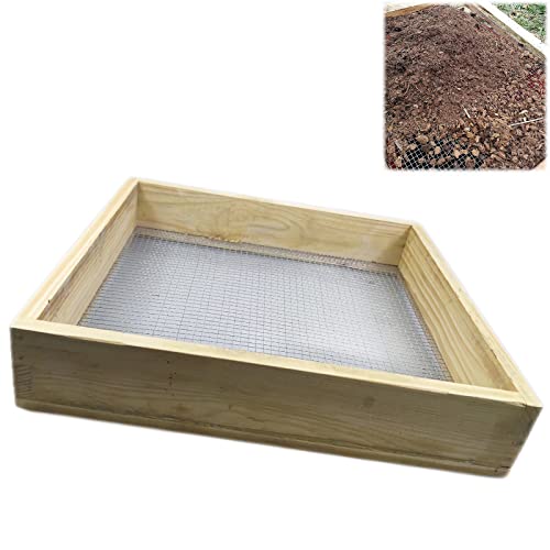 WYCCC Soil Sifter for Garden, Soil Screen Wood Dirt Sifter Hand Held Cedar Garden Sifter for sifting soil, dirt, peat moss and more by WYCCC - Used condition - CA$39.75