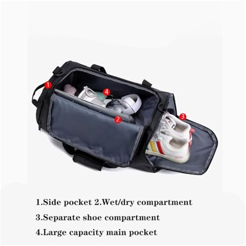 Sports Duffel Bag with Shoe Compartment, Waterproof, Weekend Overnight Bag, Oxford Fabric, Gym Bag, Large Capacity, Lightweight, for Men & Women3