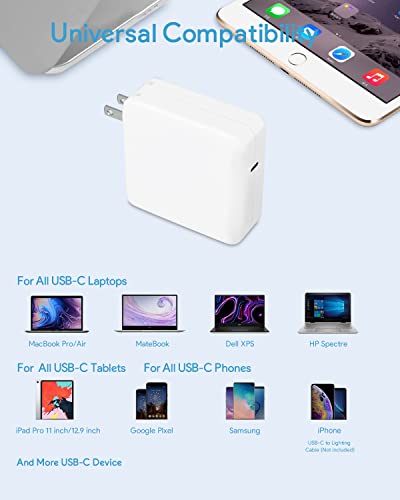 Mac Book Pro Charger, 61W/67W Usb C Charger Power Adapter For Macbook Pro/Air 13/14 Inch, For Macbook 12 Inch,Included Usb-C To Usb-C Charge Cable (6.6Ft/2M) #TOP1