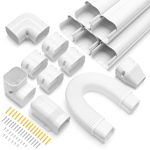 Consejos para Comprar Aire Mini Split los 10 mejores. 49 Windspeed - Juego de mini línea dividida, cubierta de conducto de tubería de CA de 3 pulgadas, 10 pies, para unidades exteriores, mini pared dividida, aire acondicionado central,...