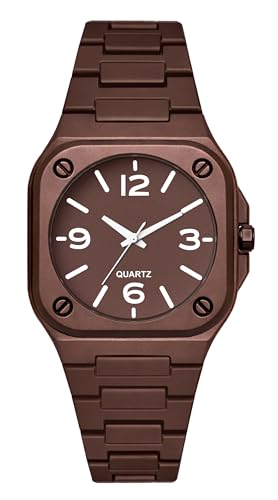 Image of Acnos Men's Premium Fiber Quartz Analog Watch - Luxury Square Dial Casual & Business Wrist Watch for Men