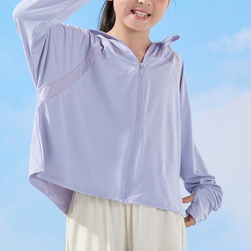 Kids Girls Sun Protection Jacket Long Sleeve Full Zip Up Hoodie With Pockets Boys Cooling Hiking Fishing Sun Shirts3