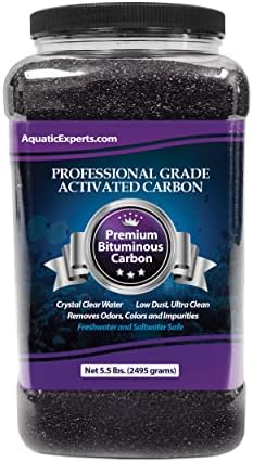 Premium Activated Carbon - Aquarium Carbon Media - Charcoal for Fish Tanks - Aquarium Filter Charcoal Media (Granulated, 5.5 lbs with Fine Mesh Bag)