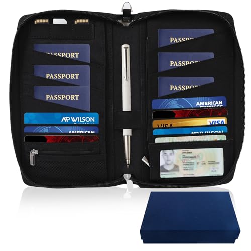 Leather Passport Holder Family, RFID Blocking Passport Wallet, Travel Essentials Premium Wallets2