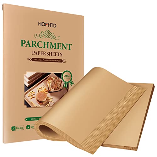 200 Pcs Parchment Paper Sheets 9 X 13 Inches, Precut Parchment Paper For Baking, Air Fryer Disposable Paper Liner, Hofhtd Non-Stick Cooking Papers For Grilling, Frying, Steaming #TOP2