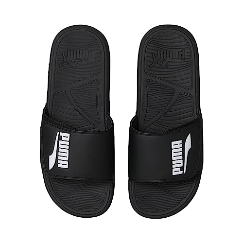 Image of PUMA Men's Cool Cat 2.0 Hook and Loop Slide Sandal, puma black-puma white, 9