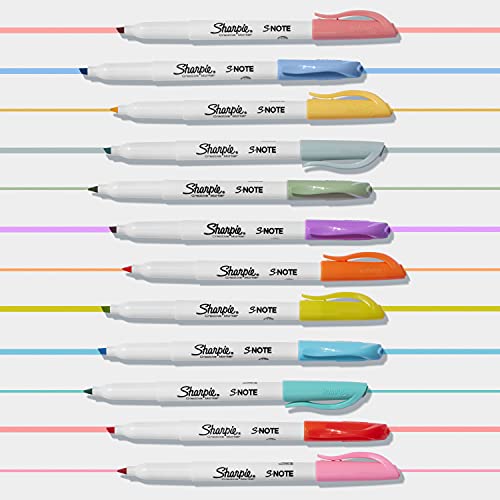 Sharpie S-Note Creative Markers, Highlighters, Assorted Colors, Chisel Tip, 36 Count #TOP6