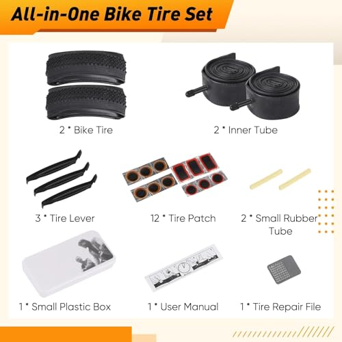 24/26×1.95” Bike Tire, 2 Pack 24/26×1.95 Folding Bicycle