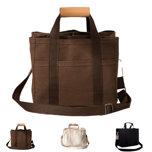 Genérico Gilmore Glee Tote Bag, Gilmore Glee Everyday Tote Bag, Canvas Bags for Women with Multi Pockets, Crossbody Strap (BROWN)