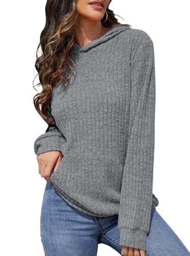 Image of Bosmeer Womens Long Sleeve Shirts Kangaroo Pocket Fashion Hoodies Pullover