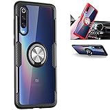Xiaomi Mi 9 Case,360° Rotating Ring Kickstand Protective Case,TPU+PC Shock Absorption Double Protection Cover Compatible with [Magnetic Car Mount] for Xiaomi Mi 9 Case(Black/Silver)