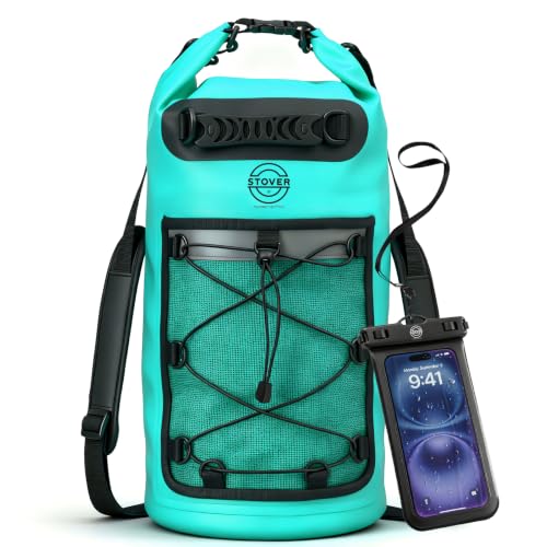 Image of 5 /10 /25 /30 /40L Waterproof Dry Bag & Phone Case - Large Floating Dry Backpack for Kayaking, Travel, Hiking, Fishing, Camping, Motorcycles & Beach, Heavy-Duty Roll Top Men /Women (Teal)