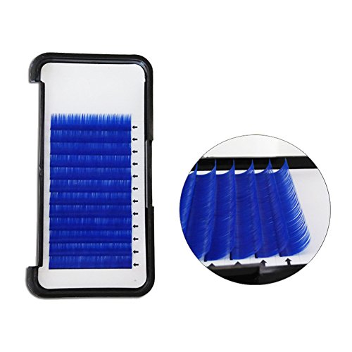 1Case，8-13Mm Available，Blue Color Volume Individual Eye Lashes Extension 0.07C Curl Grafted Soft Fake False Eyelashes (13Mm) #TOP4