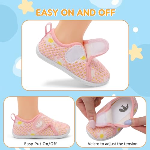 Image of FEETCITY Toddler Walking Shoes Slip On Toddler Shoes Boys Girls Kids Sports Sneakers Casual School Shoes Barefoot Shoes