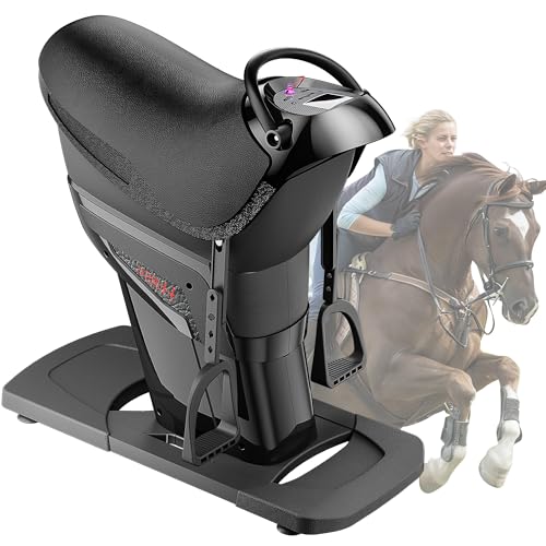 Image of Horse Riding Machine, 3D Electric Simulator with LED Touch Display & 20 Adjustable Speeds, Indoor Fitness Equipment for Abdomen Waist Leg Full Body Workout & Weight Loss, Black