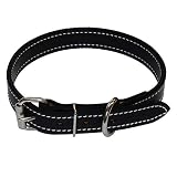 1 Inch Amish Made Leather Dog Collar (Medium 18"- 22") Redline K9