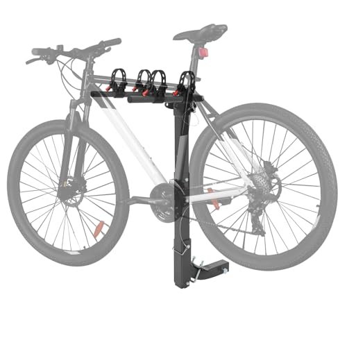 MIIWWOWO Bike Carrier Rack Steel Black, Foldable Double Tow Bar Bike Racks for Carry 2 Bikes, 176-264lbs Load Capacity