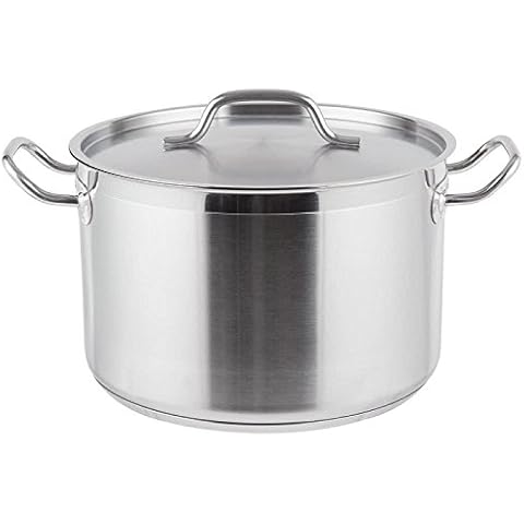Royal Industries Classic Stock Pot with Cover, 12 qt, 11" x 7" HT, Stainless Steel, Commercial Grade - NSF Certified Cover