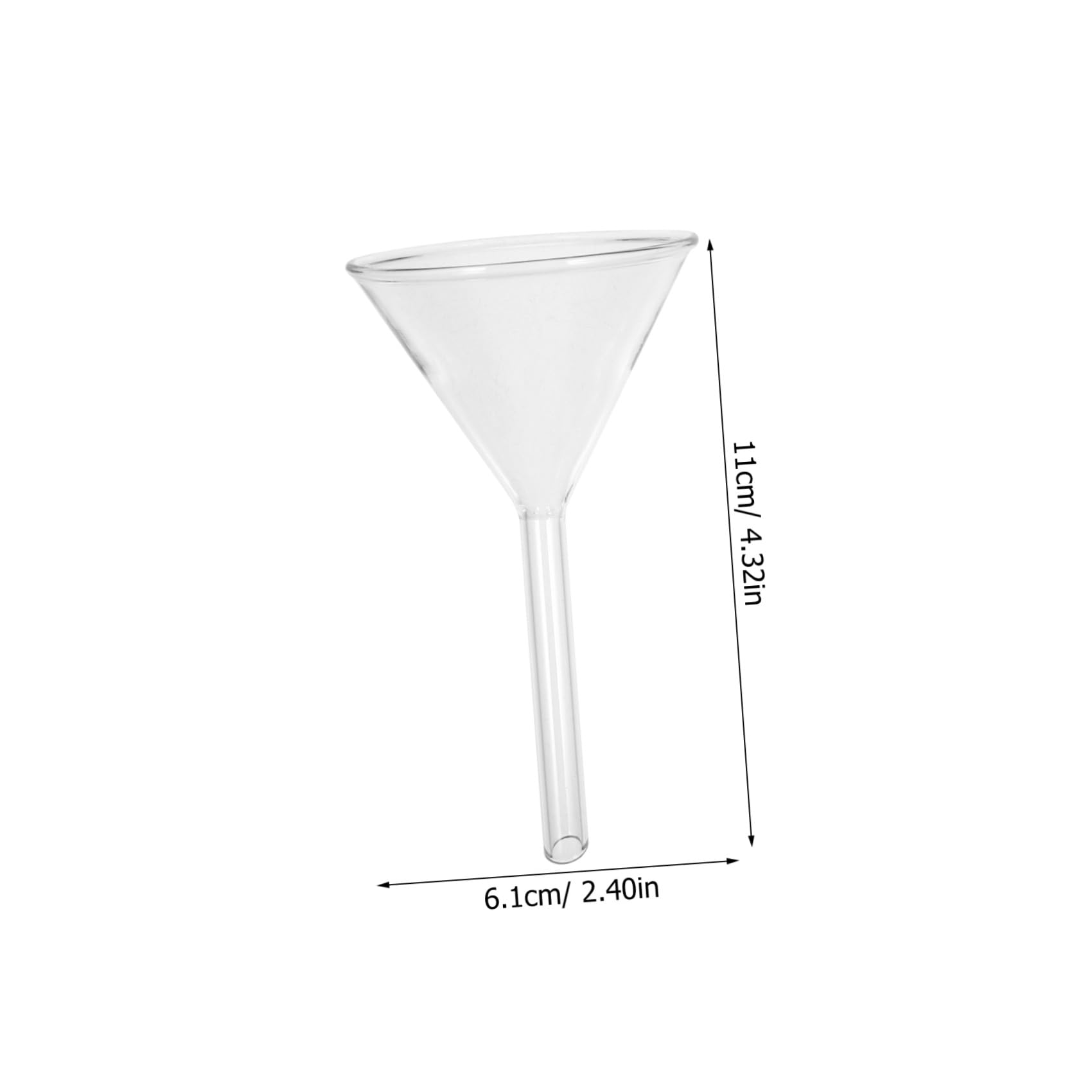 POPETPOP Entonnoir Triangulaire En Verre Borosilicaté 4.33 Pouces Pour Laboratoire Chimique Analytique Lavable Réutilisable Pour Liquides Et Solides