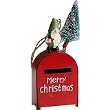 Adorno navideño de buzón, puede usarlos para decorar su árbol de Navidad, mesa, chimenea, etc.