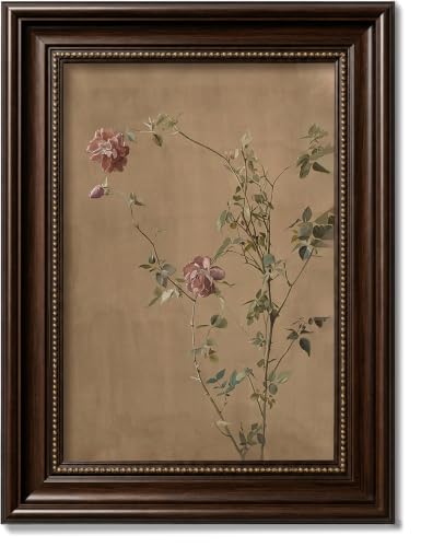 Vintage Rose Wall Art, Framed Botanical Print for Entryway and Home Decor