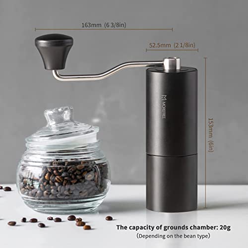 Morefree M6 Manuelle Kaffeemühle mit einstellbaren Grobheitseinstellungen, Handkaffeemühle mit SUS 420 konischer… – Bild 5