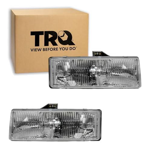 Image of TRQ Headlight Assembly Set GM2502136 GM2503136 Compatible with 1995-2005 Chevrolet Astro GMC Safari