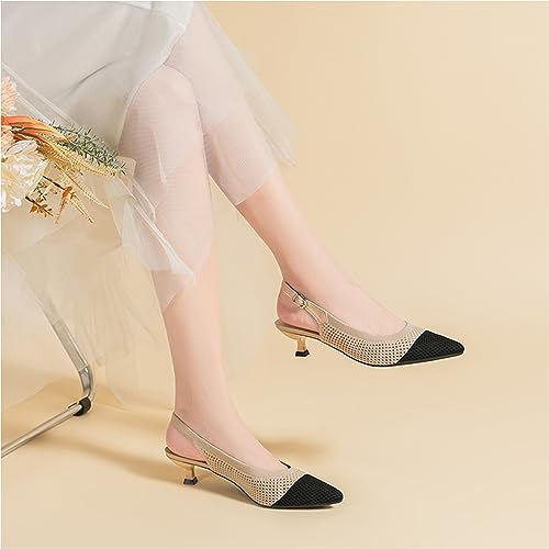 Image of youngshow Women's Slingback Kitten Heels for Work