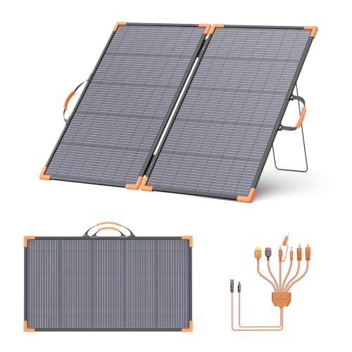 220 Watt Tragbares Solarpanel 24-V-bifaciales Faltbares Solarladegerät 25% hoher Wirkungsgrad für Kraftwerke IP68 wasserdicht mit 2 stabilen Stützen für Wohnmobile