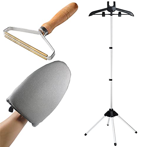 Steamer Stand With Ironing Gloves Garment Steamer Stand Folding Telescopic Clothes Steamer Holder Stand Hanger For Steaming Clothes teamer Hanger Stand Garment Steamer Clothes Rack