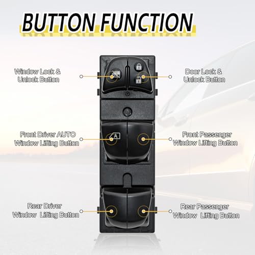 Bouton lève-vitre Nissan Rogue et Altima - Commande avant gauche de remplacement direct