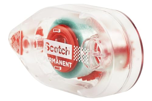 Image of 3M 6061 Scotch Double Sided Adhesive Roller Tape Runner, Permanent, Acid-Free, Photo-Safe Adhesive for Scrapbooking, Photo Mounting, and Crafts, 0.27 in x 26 ft per Roller, Pack of 6