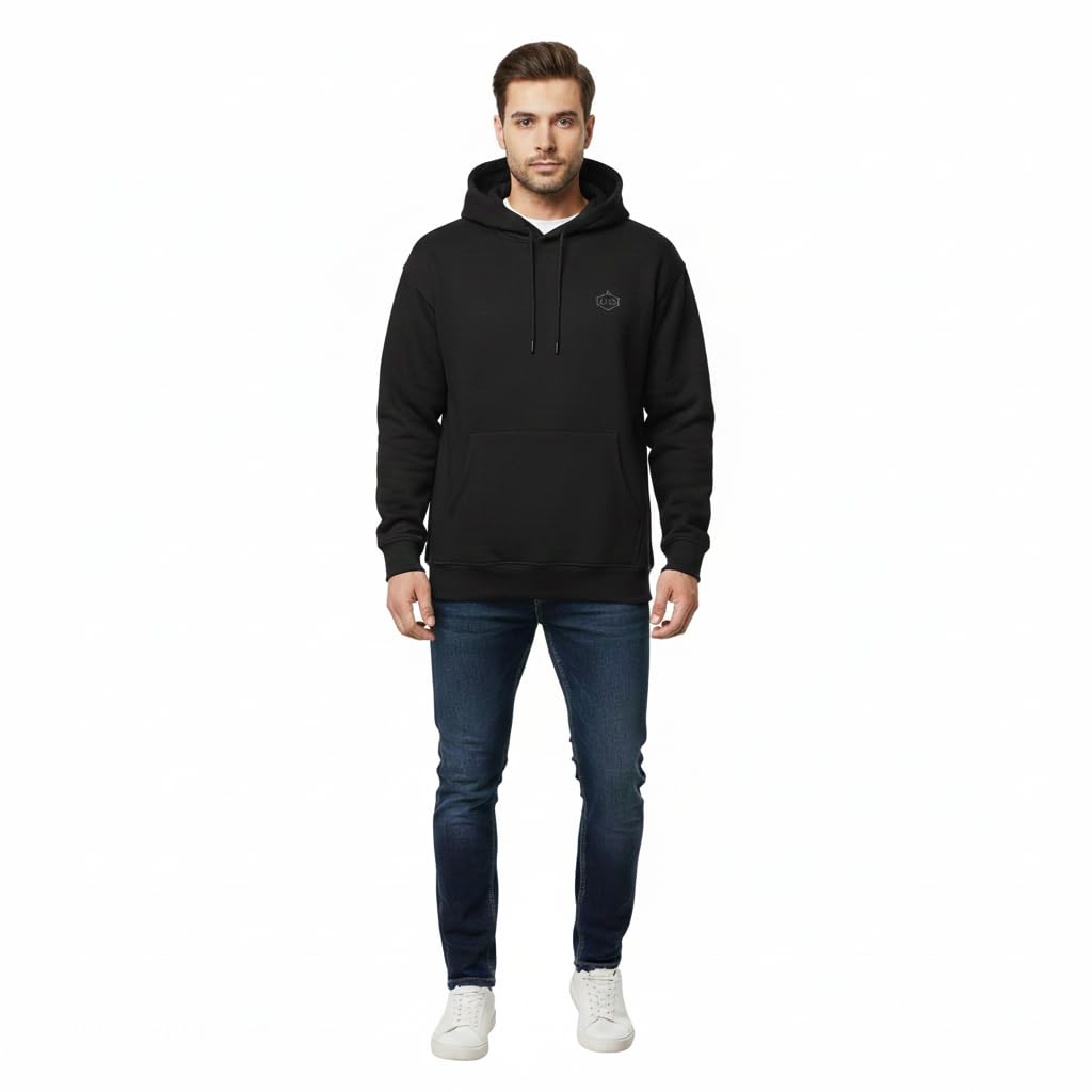 JASS Men's and Women's 350 GSM Premium Cotton Fleece Solid Hooded Full Sleeve Sweatshirt | DTF Printed | Warm, Soft & Stylish | Pullover Full Sleeves for Casual Wear