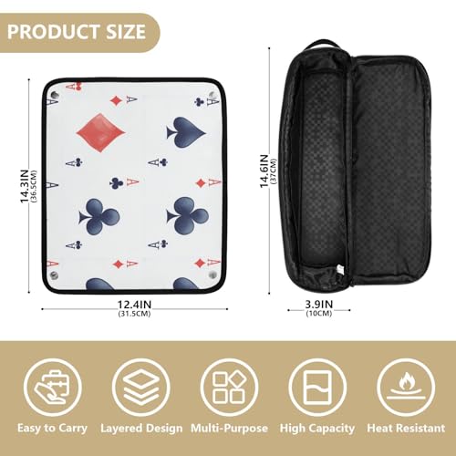 Bolso de viaje y alfombra resistente al calor para herramientas de cabello, organizador de gran capacidad para planchas, rizadores y secadores de pelo, diseño divertido, blanco frío miniatura 4