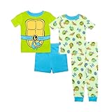 Teenage Mutant Ninja Turtles Boys' 4-Piece Snug-fit Cotton Pajama Set, Soft & Cute for Kids, LITTLE NINJAS, 4T