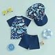 Badeanzug für Babys, Jungen, UV-Schutz, kurzärmelig, Badehose, 3-teiliges Set, Schwimmanzug, Pool, Strand, Haifischblau, 18-24 Monate
