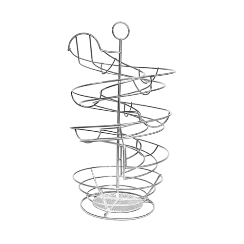 Espiral huevo titular encimera, organizador moderno de metal huevo de gallina -pantalla, capacidad cocina dispensador estante de almacenamiento para fruta casa apartamento inclinador