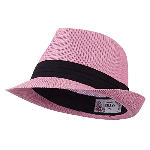 Paper Straw Black Band Baby Fedora