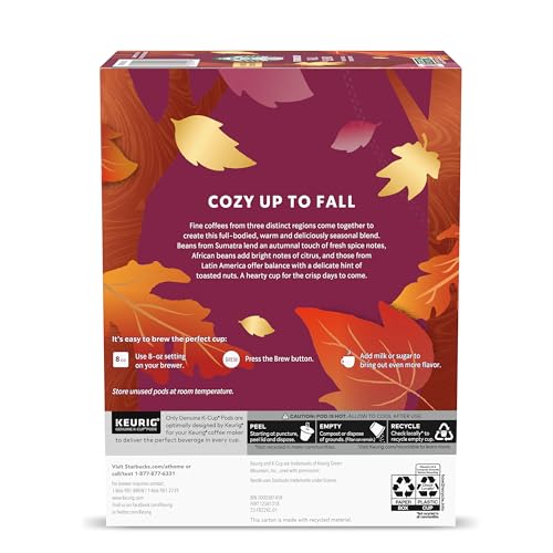 Starbucks K-Cup Coffee Pods, Medium Roast Coffee for Keurig Coffee Makers, Fall Blend, 100% Arabica, Limited Edition, 6 Boxes (60 Pods Total) - image 9