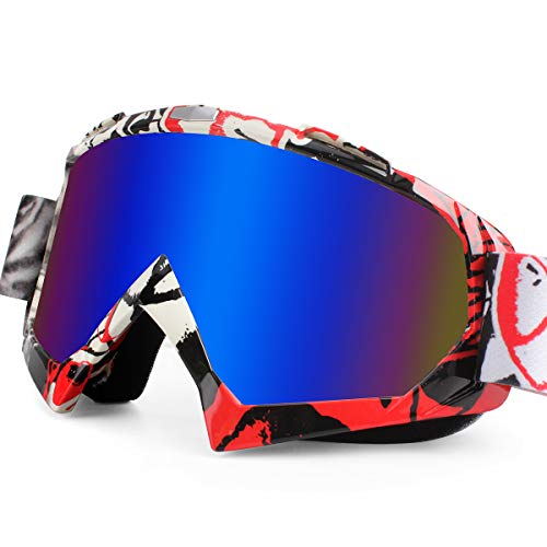 BATFOX Motorcycle ATV Goggles Dirt Bike Motocross Safety ATV Tactical Riding Motorbike Glasses Goggles for Men Women Youth Fit Over Glasses UV400 Protection Shatterproof(purple)