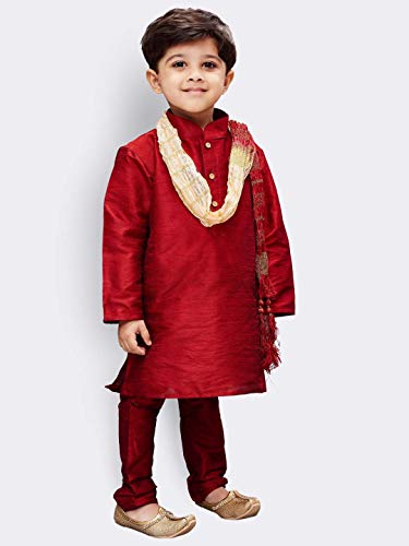 Image of JBN Creation Boys Cotton Silk Kurta and Pyjama Set