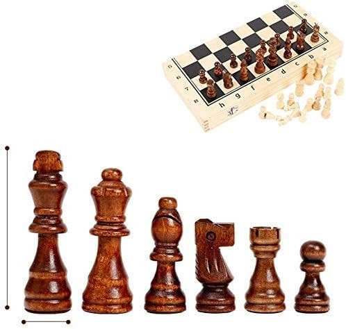 Miniatura 5 de Juego de ajedrez de madera juego de piezas de ajedrez enseñanza infantil juego divertido ajedrez colección clásica regalo