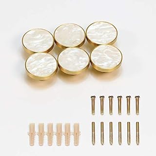 EVERGD 27mm Pure Copper Handle Shell Brass Gold Wardrobe Kitchen Cabinet Door Knobs Drawer Cupboard Hardware Pull Handle Clothes Coat Hook Modern Simple (6, Ink Green)